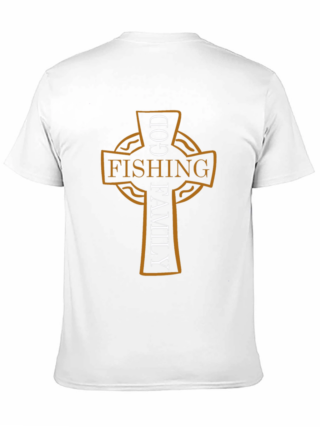 God Fishing Family Cross Graphic Black Tee