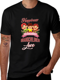 Happiness Grandchildren Love Black Graphic T-Shirt