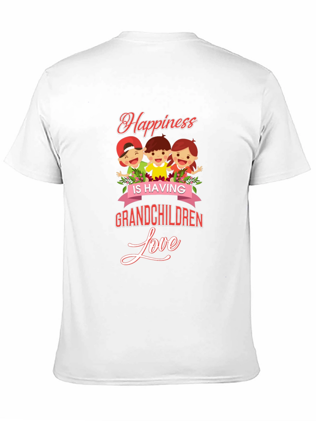 Happiness Grandchildren Love Black Graphic T-Shirt