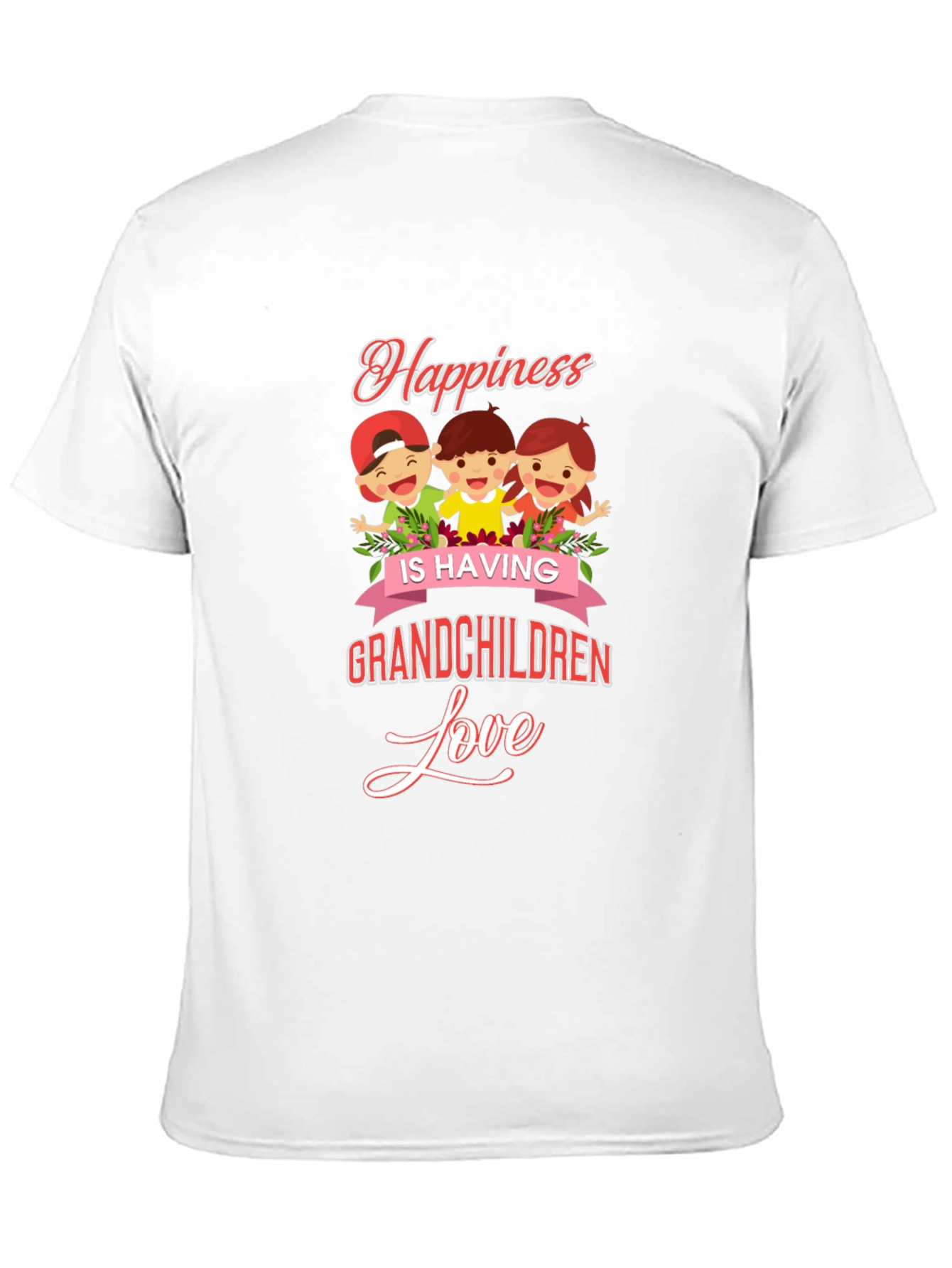 Happiness Grandchildren Love Black Graphic T-Shirt