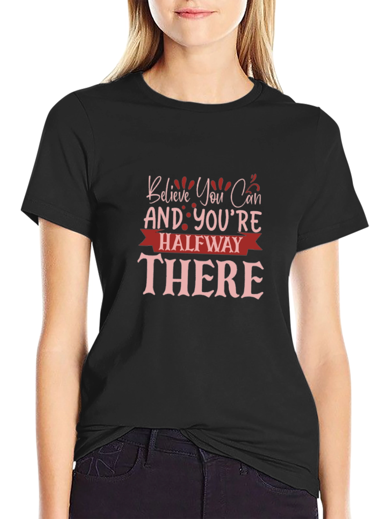 Believe You Can Graphic Tee - Motivational Black T-Shirt