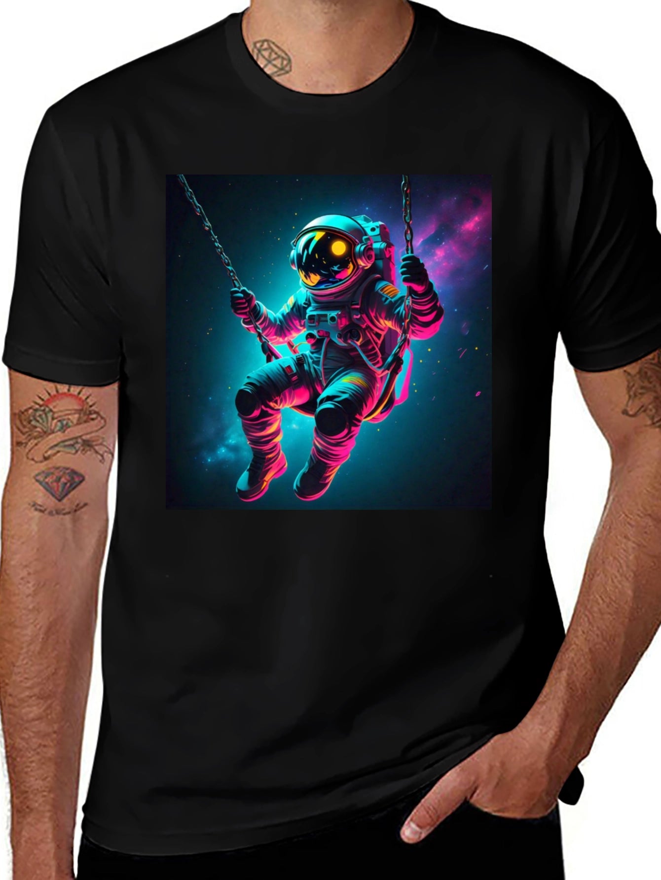 Astronaut Swing T-Shirt - Space Galaxy Design