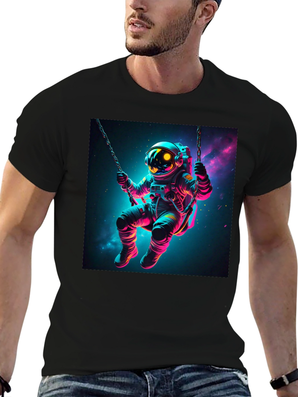Astronaut Swing T-Shirt - Space Galaxy Design