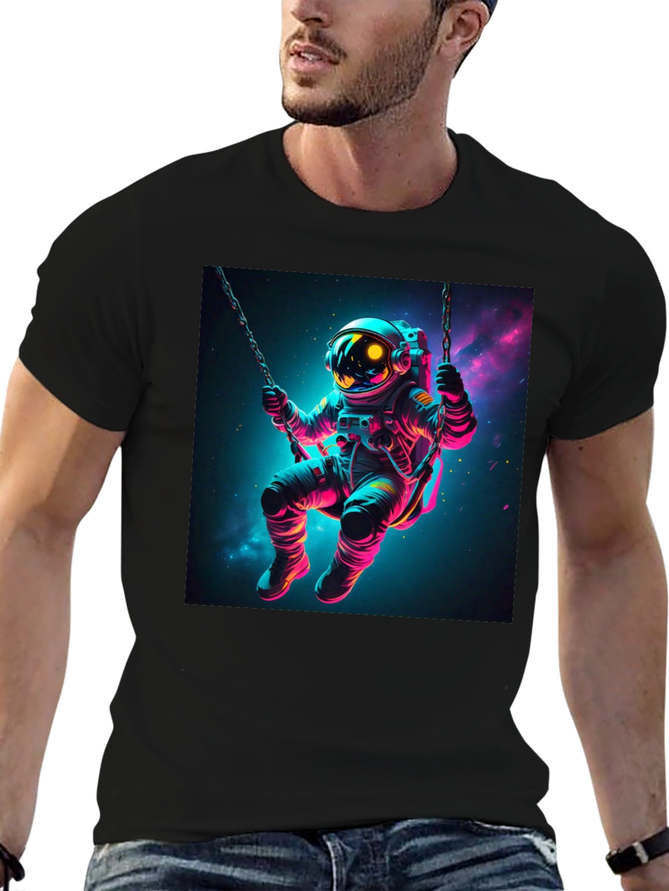 Astronaut Swing T-Shirt - Space Galaxy Design