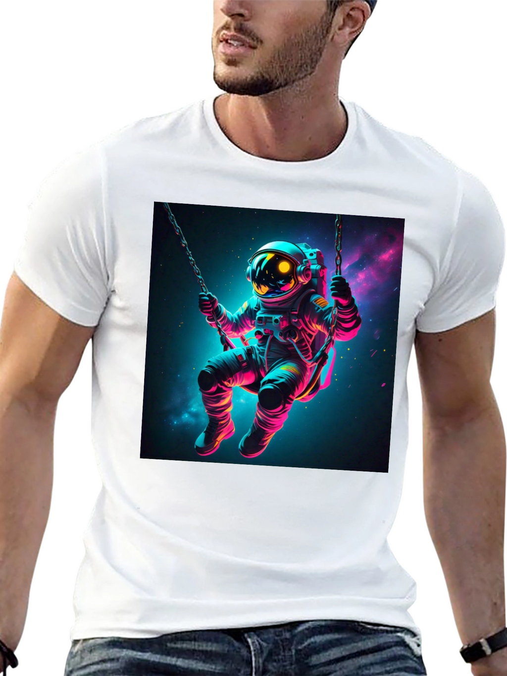 Astronaut Swing T-Shirt - Space Galaxy Design