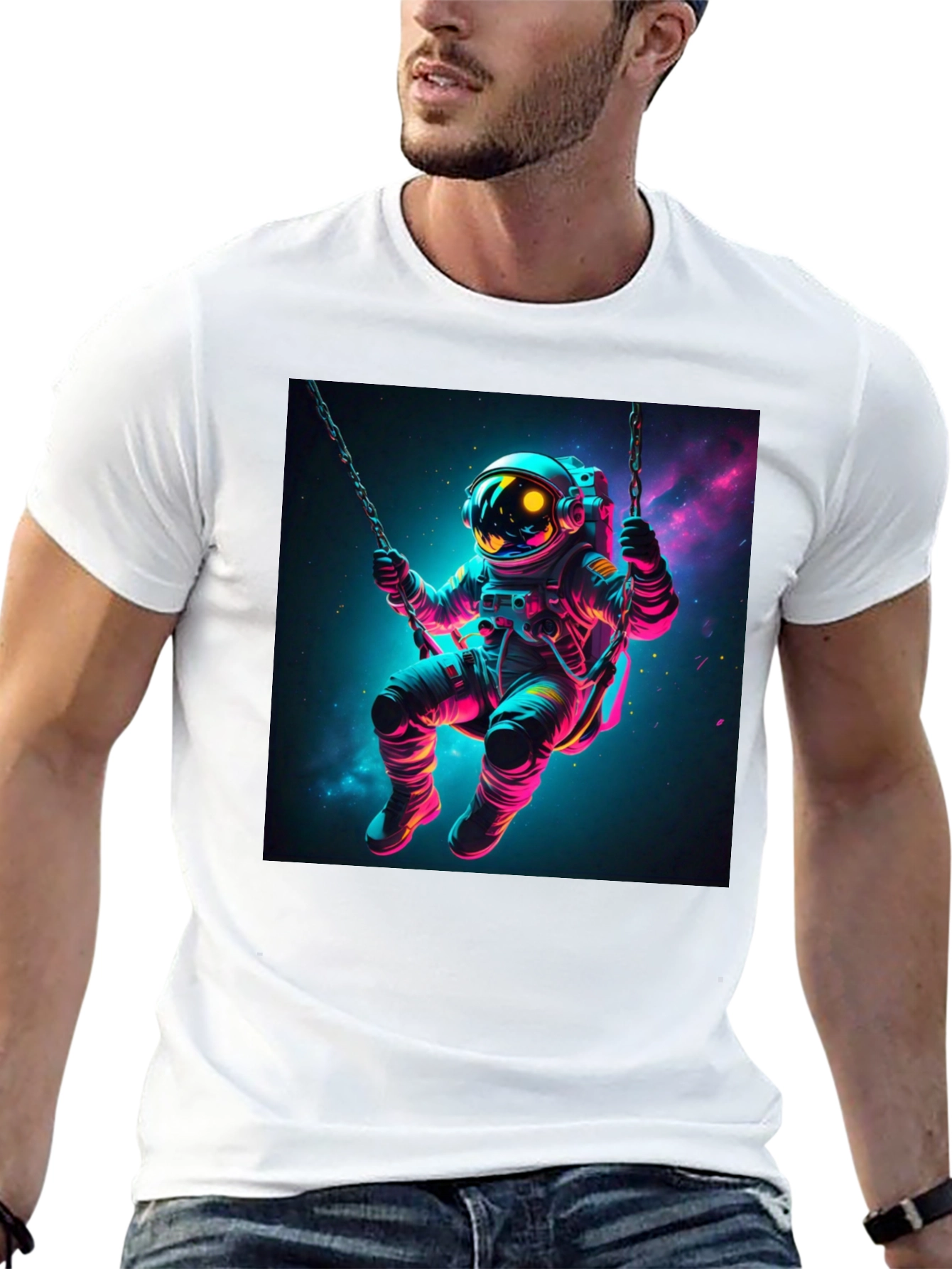 Astronaut Swing T-Shirt - Space Galaxy Design