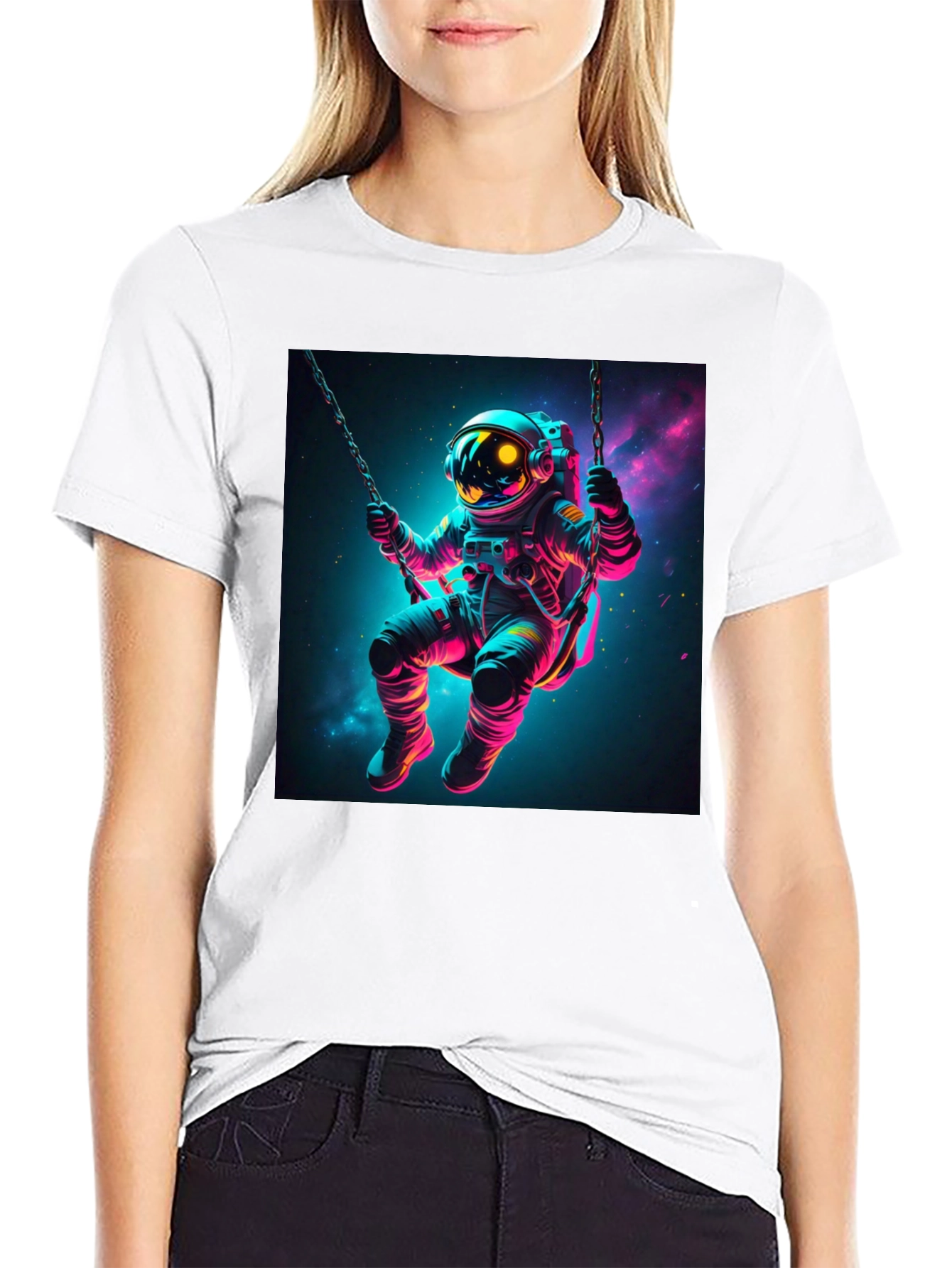 Astronaut Swing T-Shirt - Space Galaxy Design