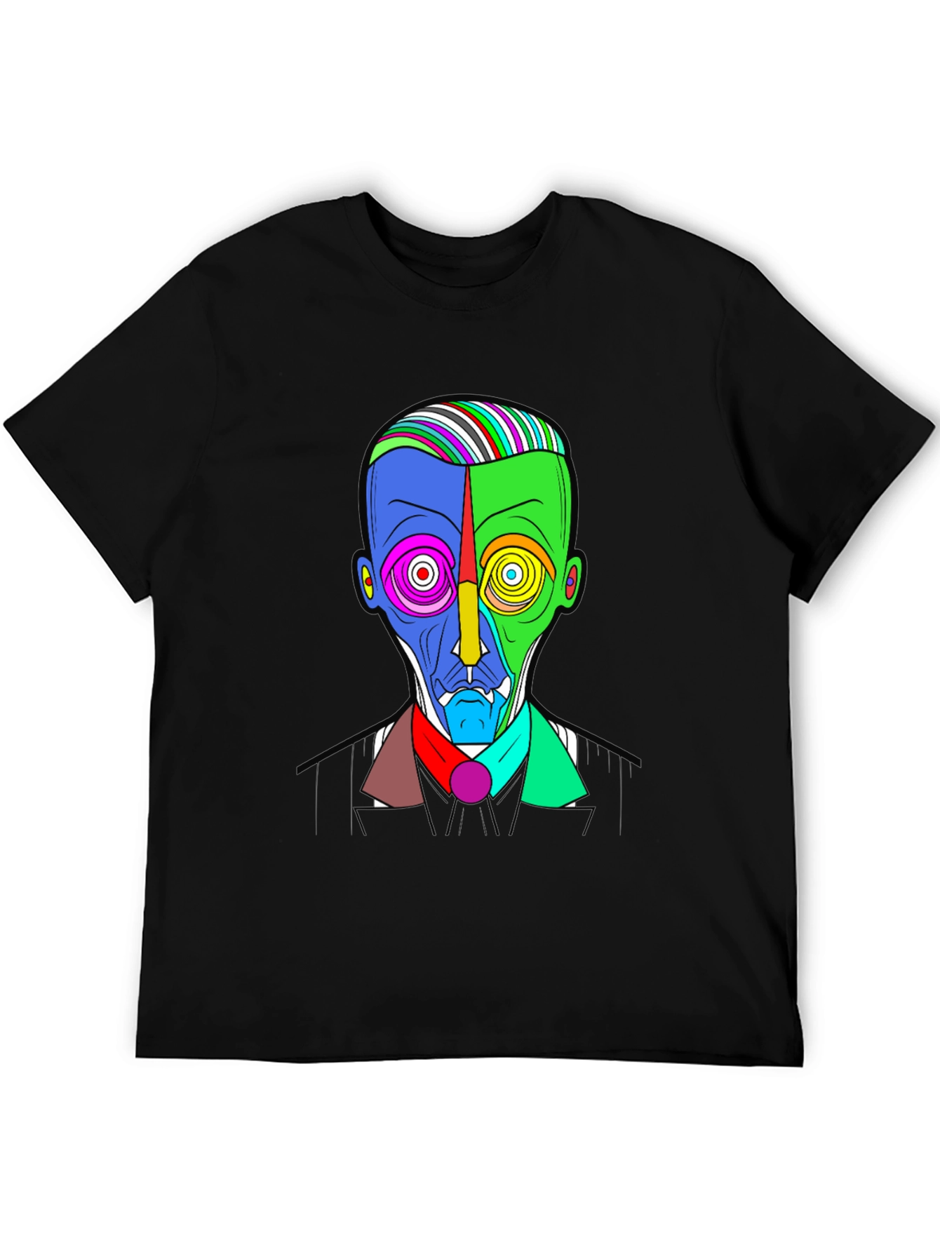 Abstract Face Graphic Print T-Shirt