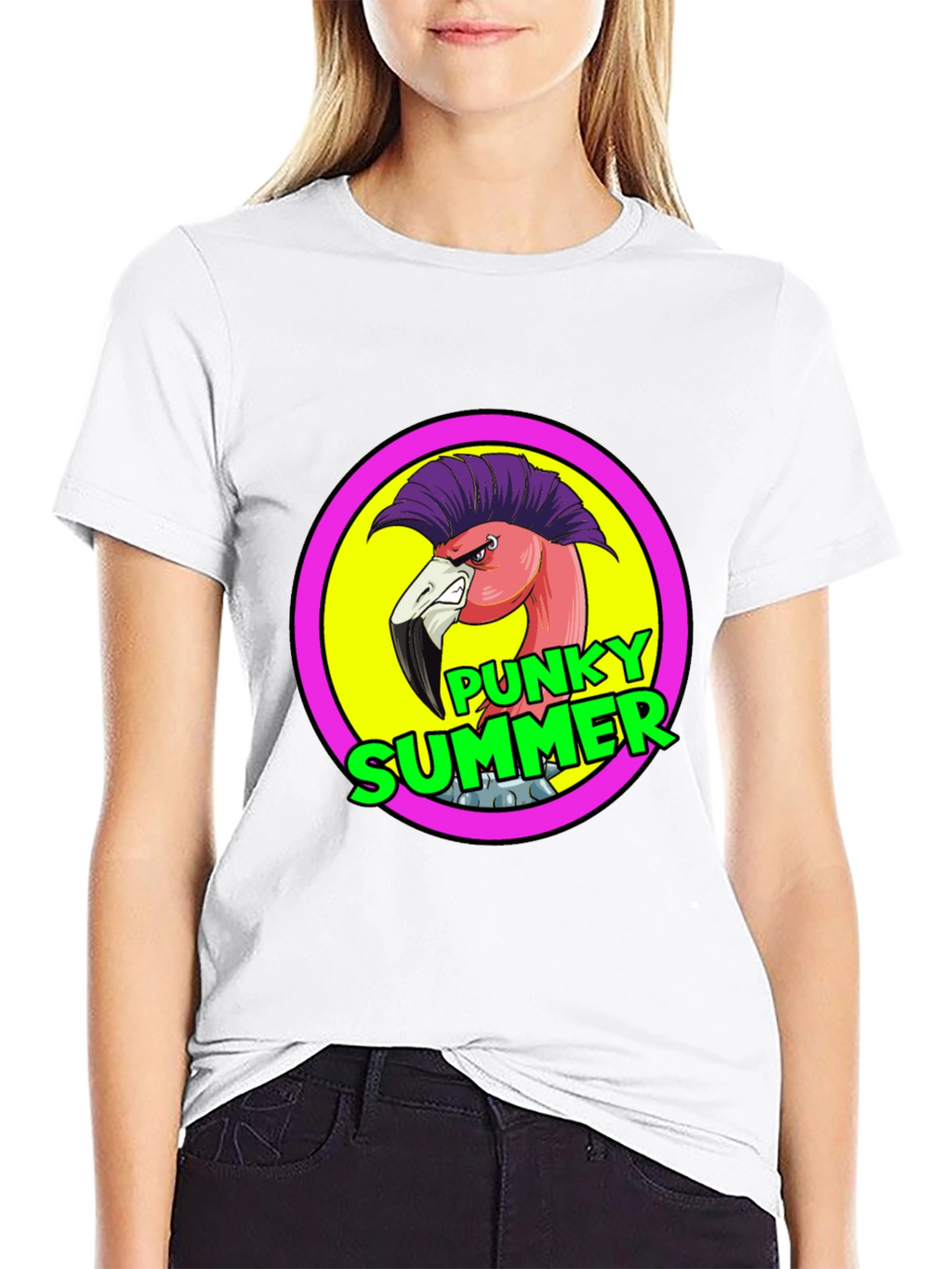Punky Summer Flamingo Graphic Tee