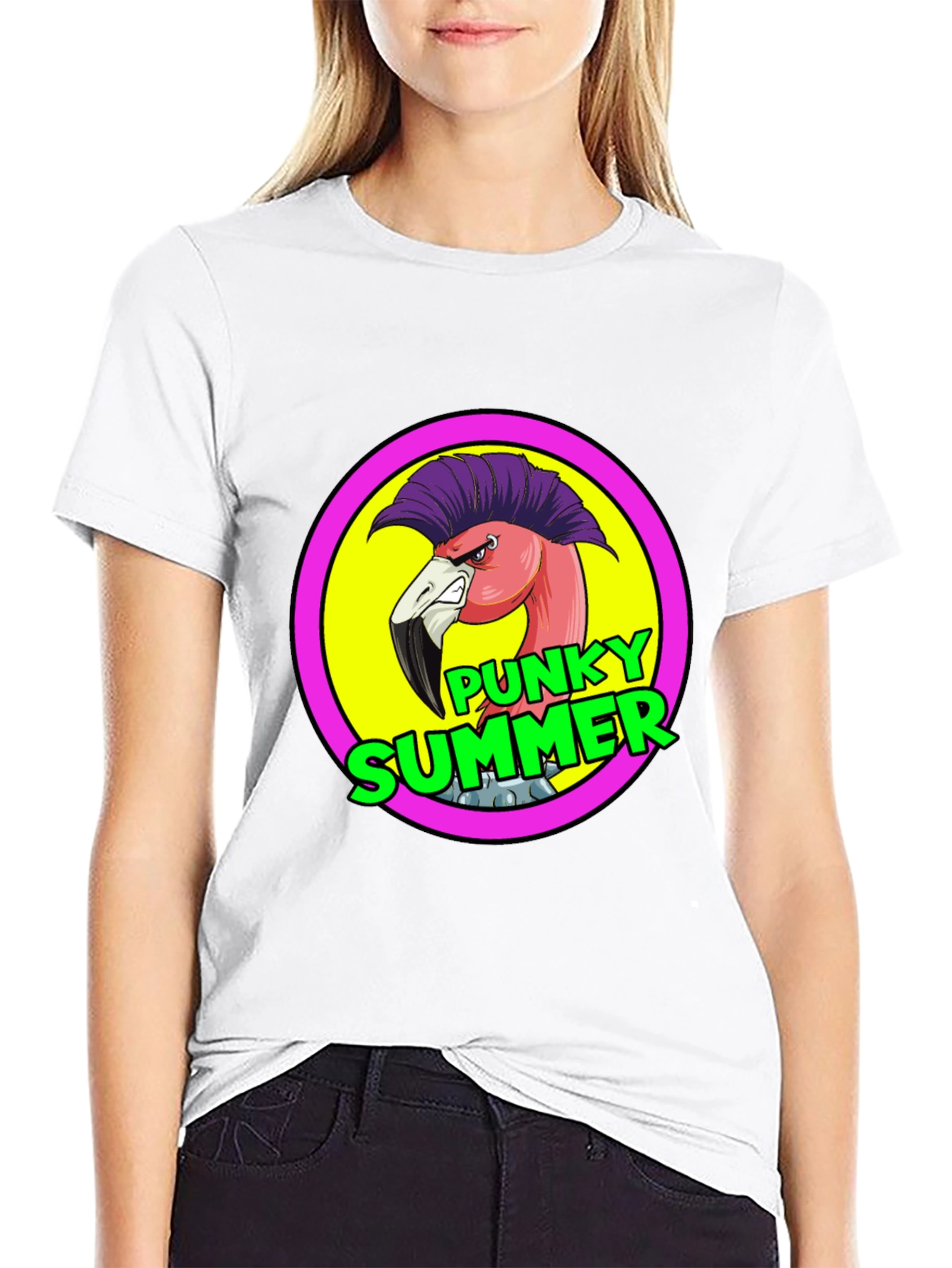 Punky Summer Flamingo Graphic Tee