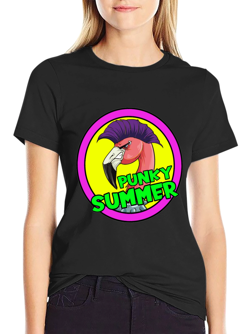 Punky Summer Flamingo Graphic Tee