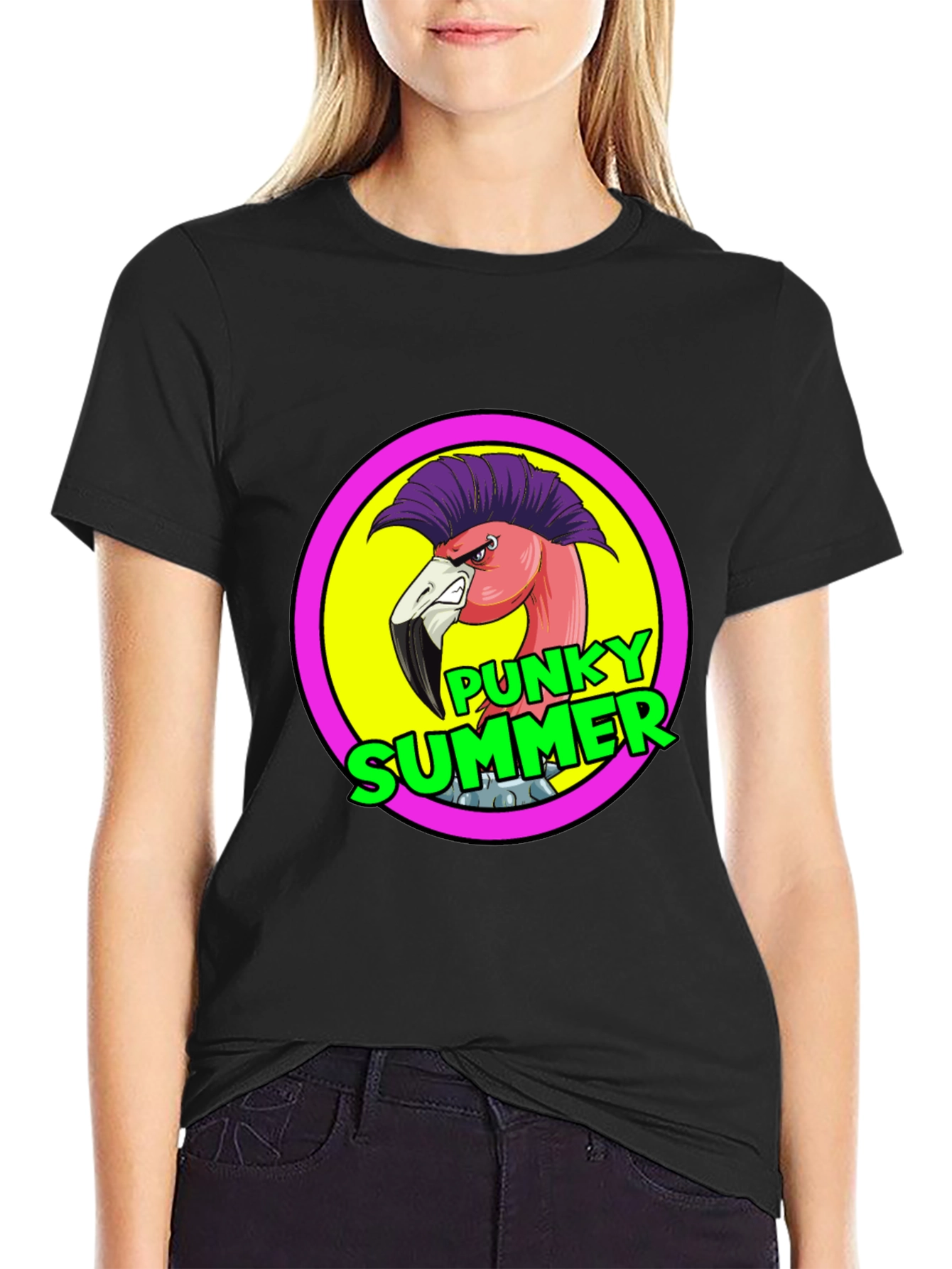 Punky Summer Flamingo Graphic Tee