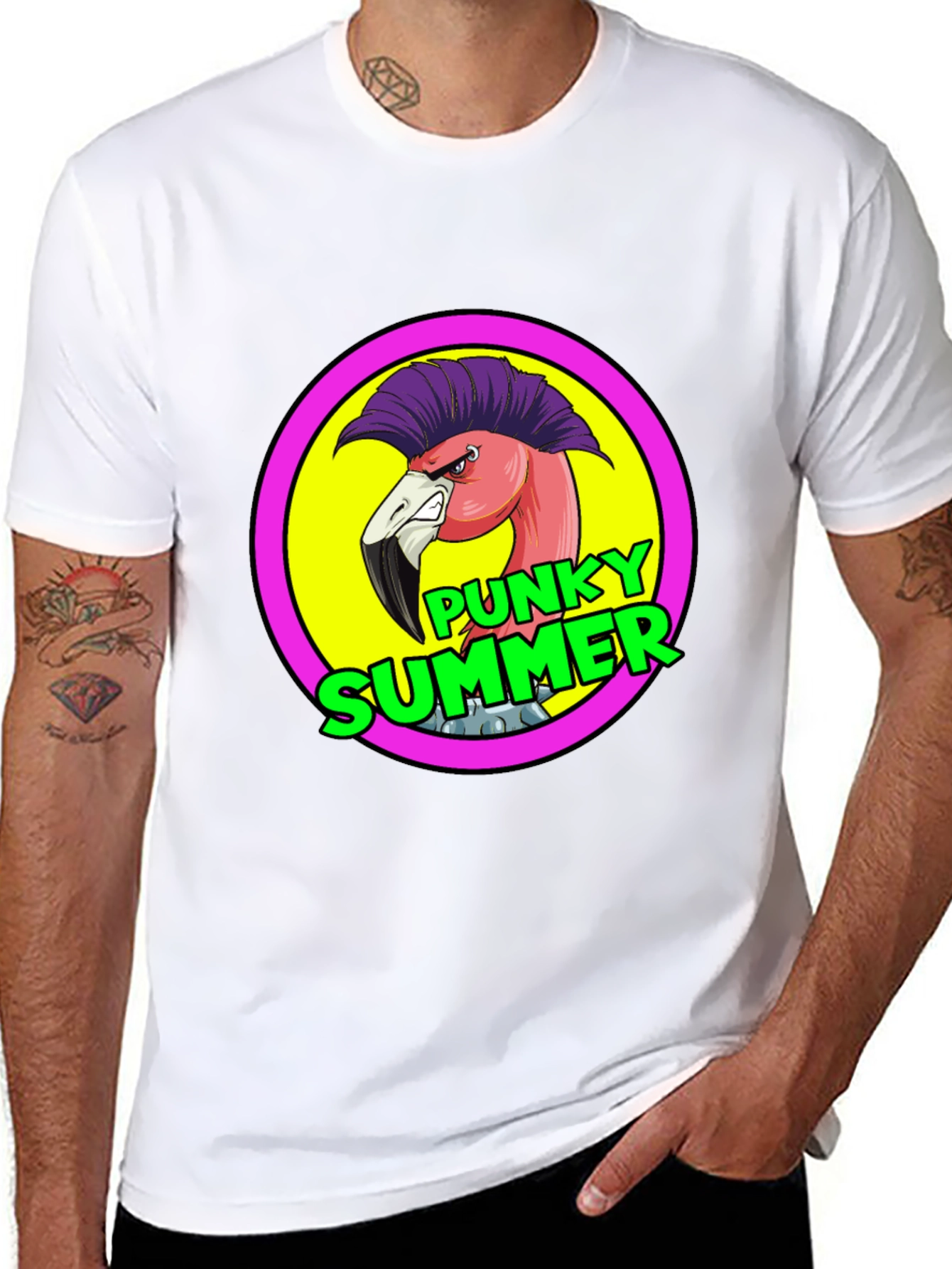 Punky Summer Flamingo Graphic Tee