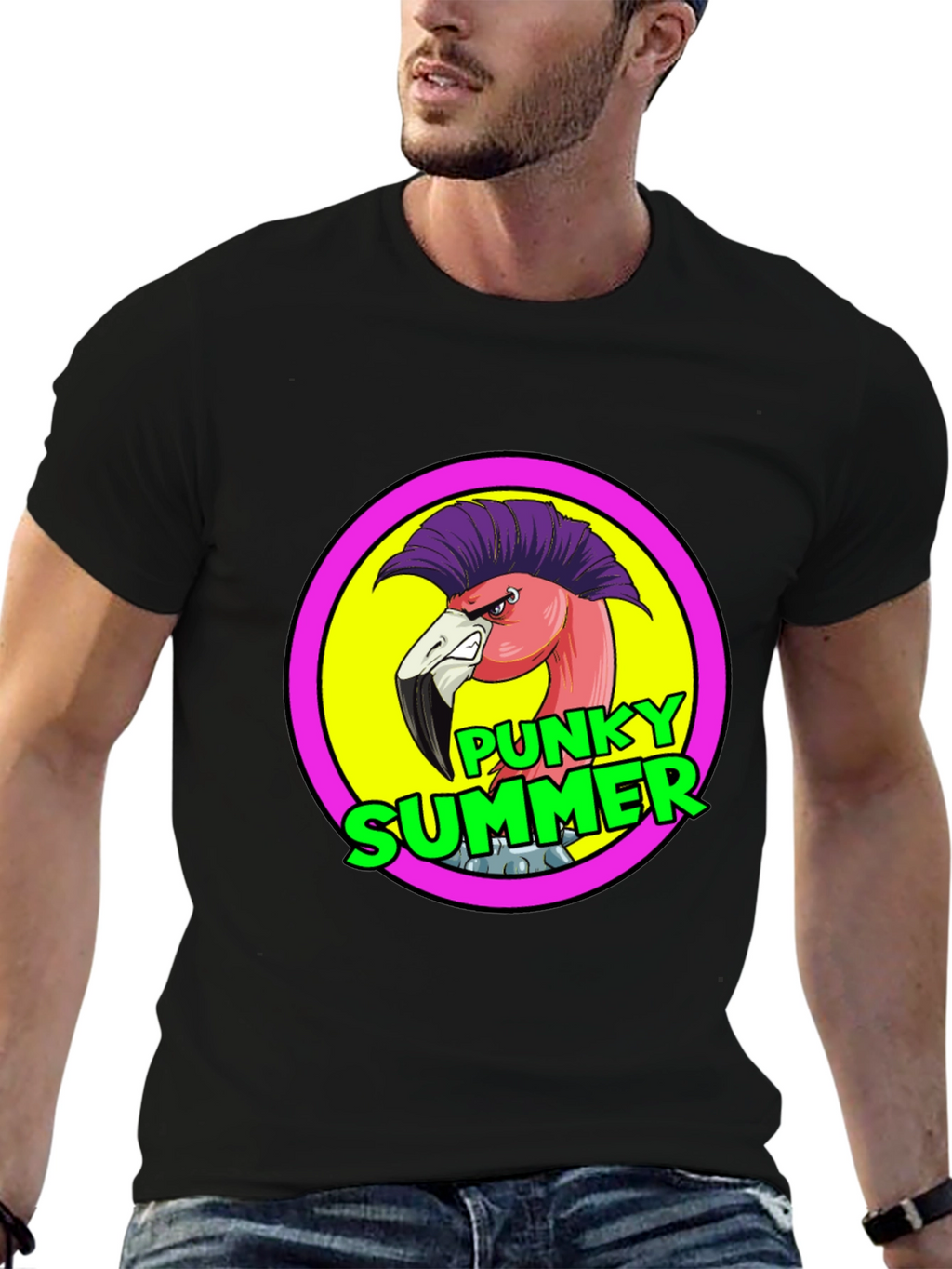 Punky Summer Flamingo Graphic Tee