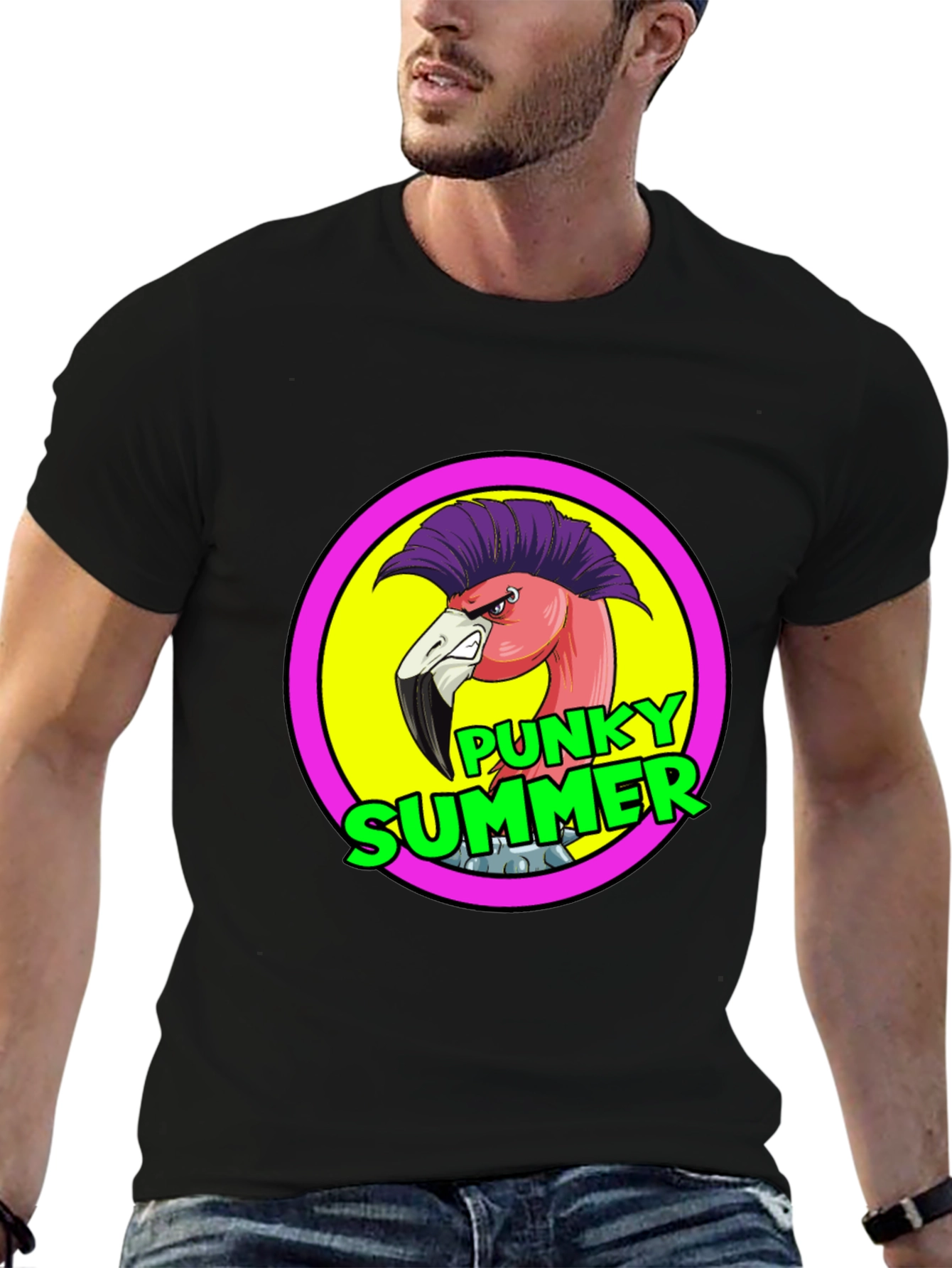Punky Summer Flamingo Graphic Tee