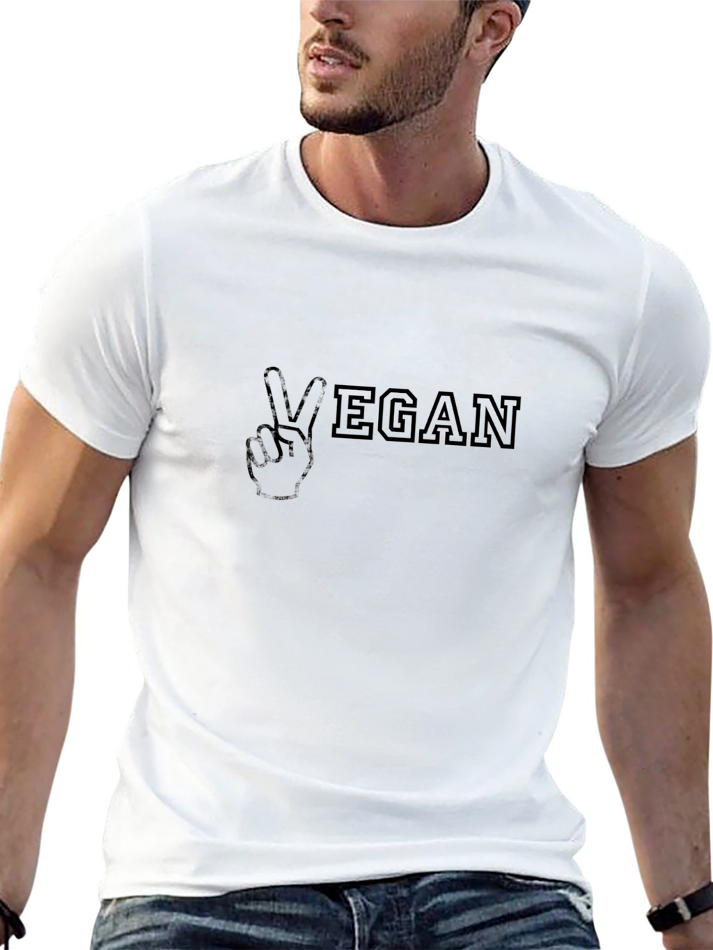 Vegan Peace Sign Black T-Shirt
