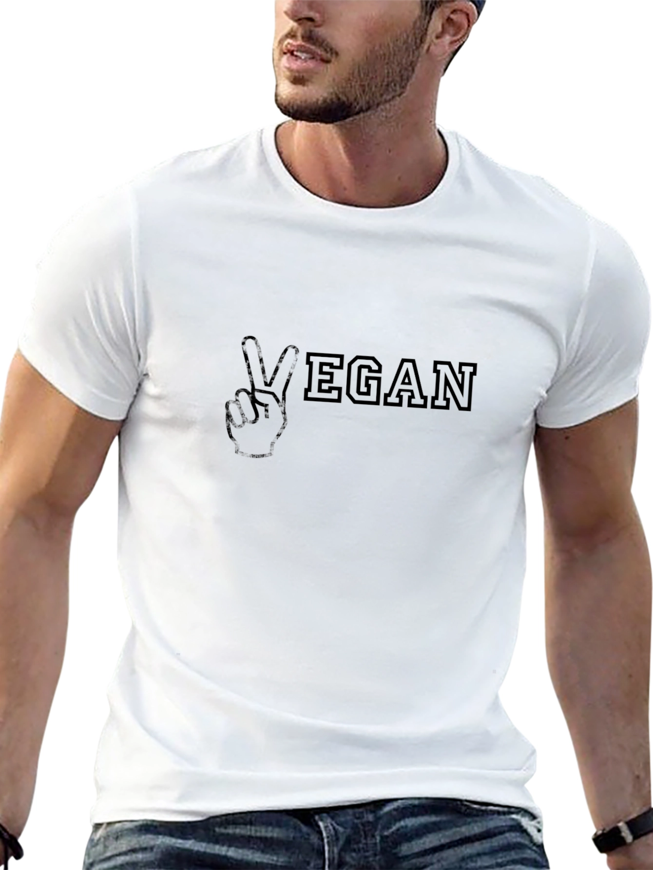 Vegan Peace Sign Black T-Shirt