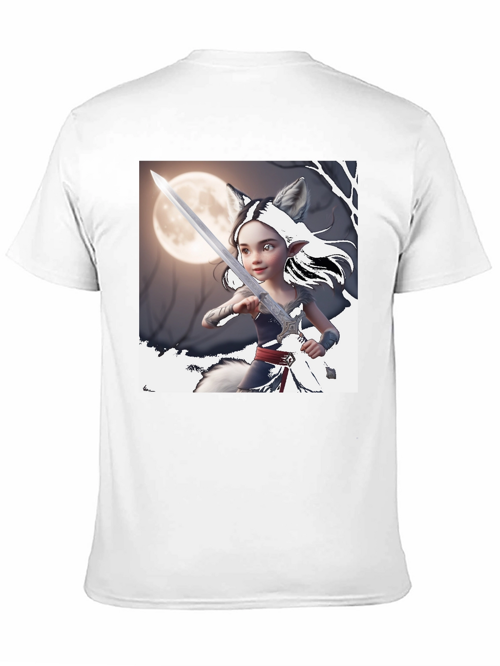 Fantasy Warrior Wolf Girl T-Shirt