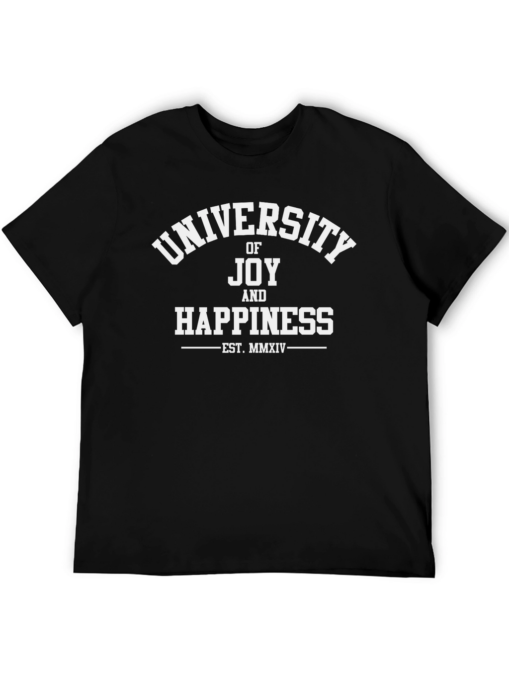 University of Joy & Happiness Black Graphic Tee