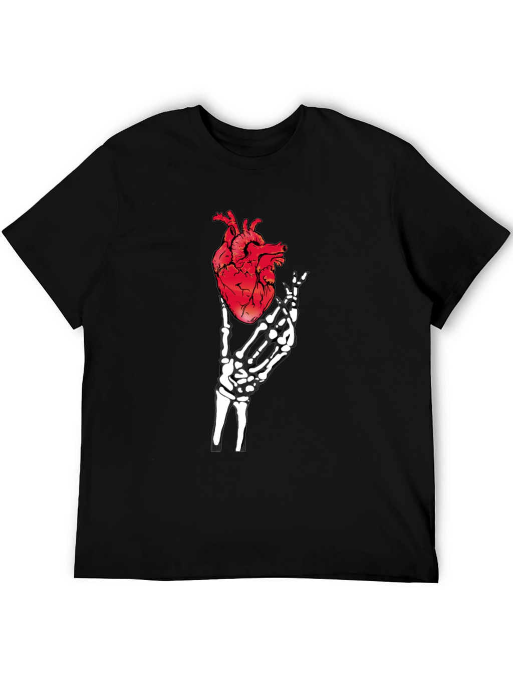 Anatomical Heart & Skeleton Hand Graphic Tee