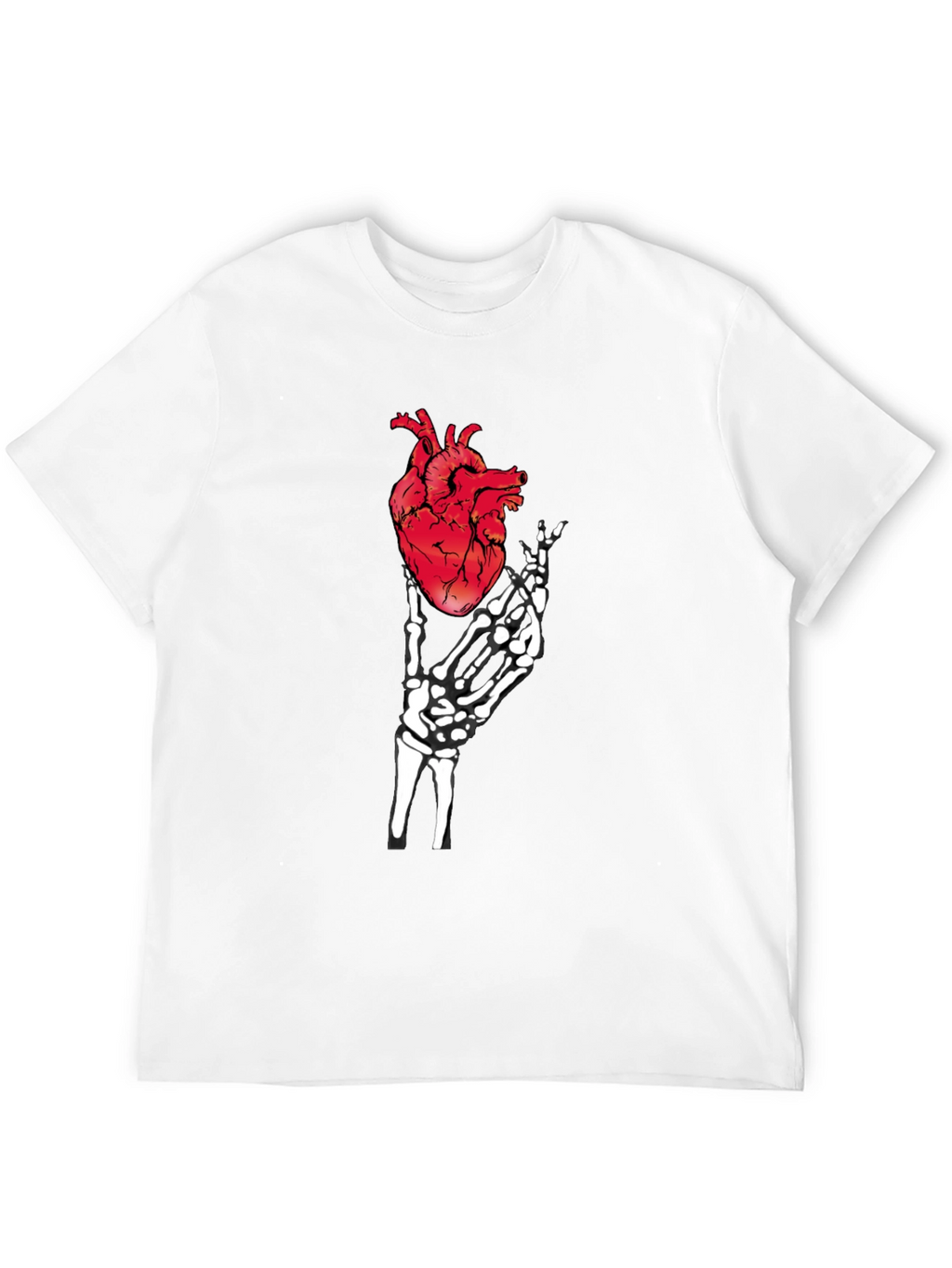 Anatomical Heart & Skeleton Hand Graphic Tee