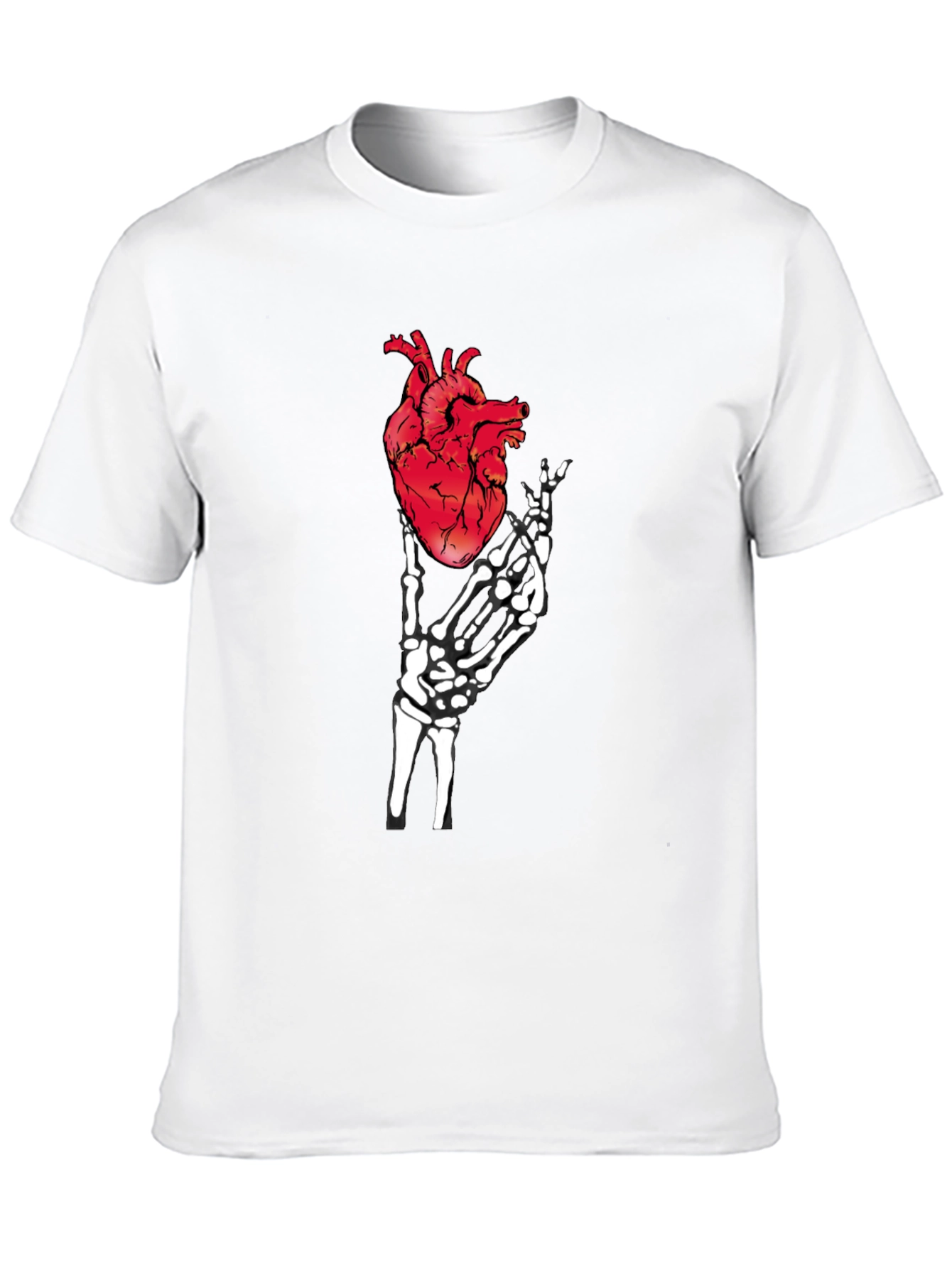 Anatomical Heart & Skeleton Hand Graphic Tee