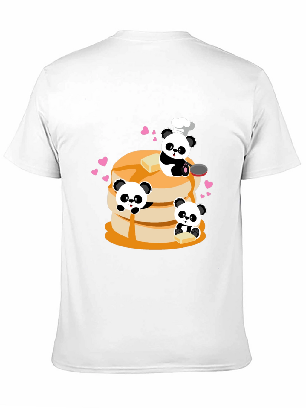 Panda Chef Pancake Stack Graphic T-Shirt