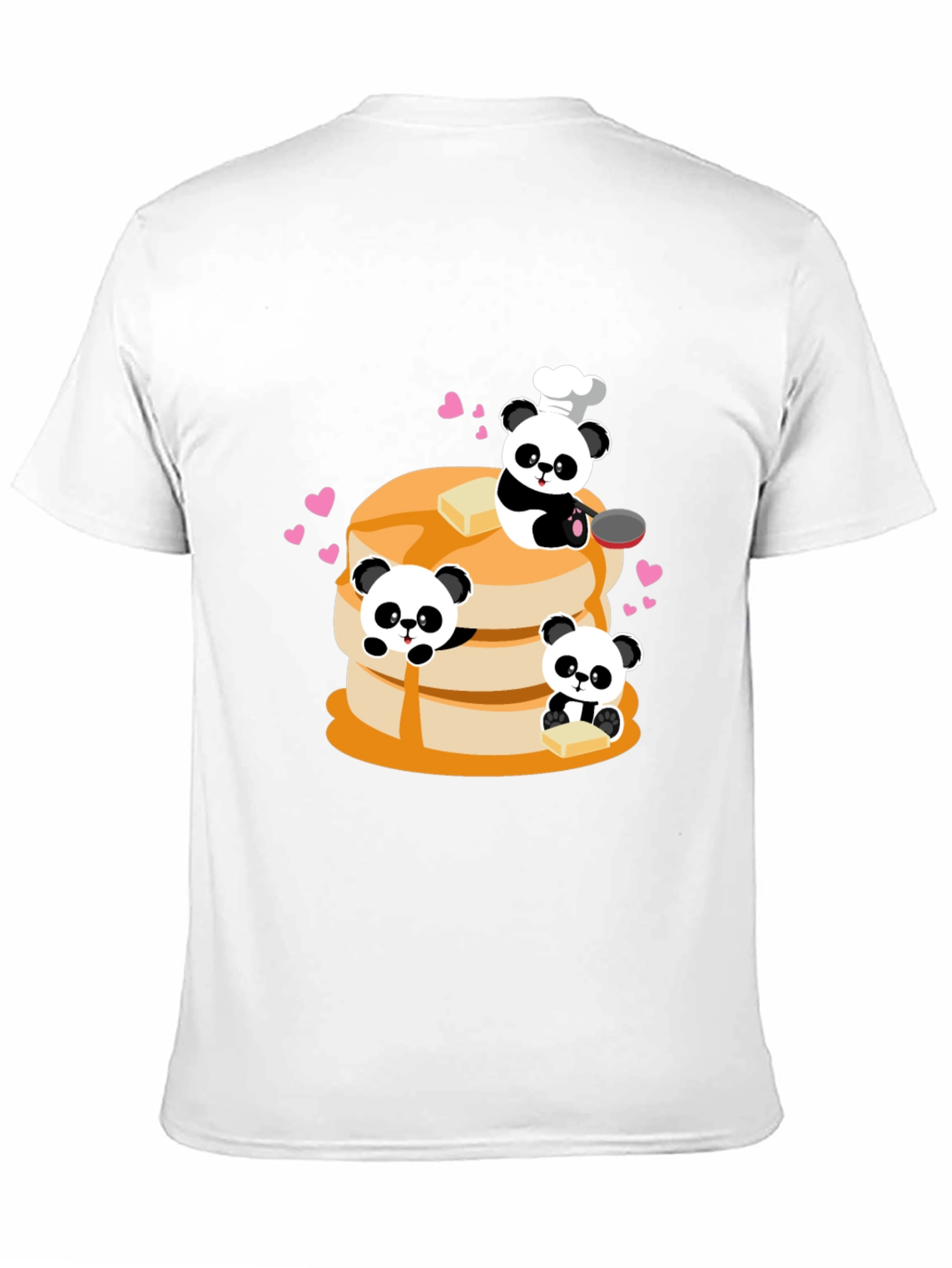 Panda Chef Pancake Stack Graphic T-Shirt