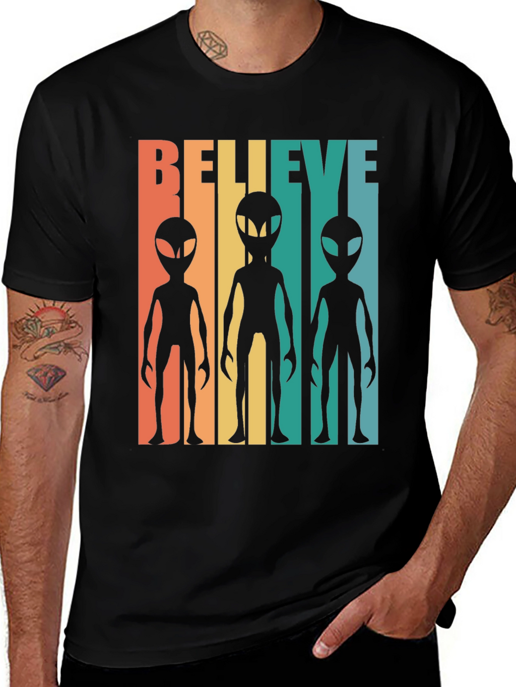 Retro Alien Graphic Tee - Believe!