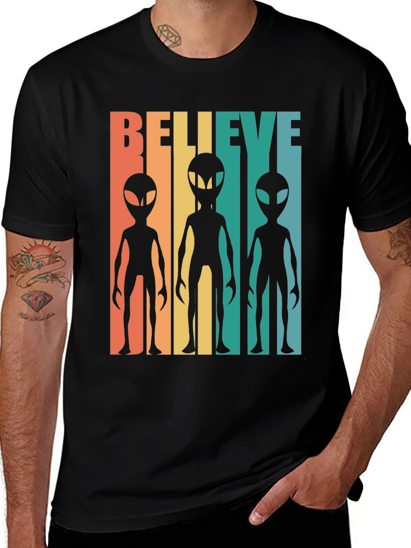 Retro Alien Graphic Tee - Believe!