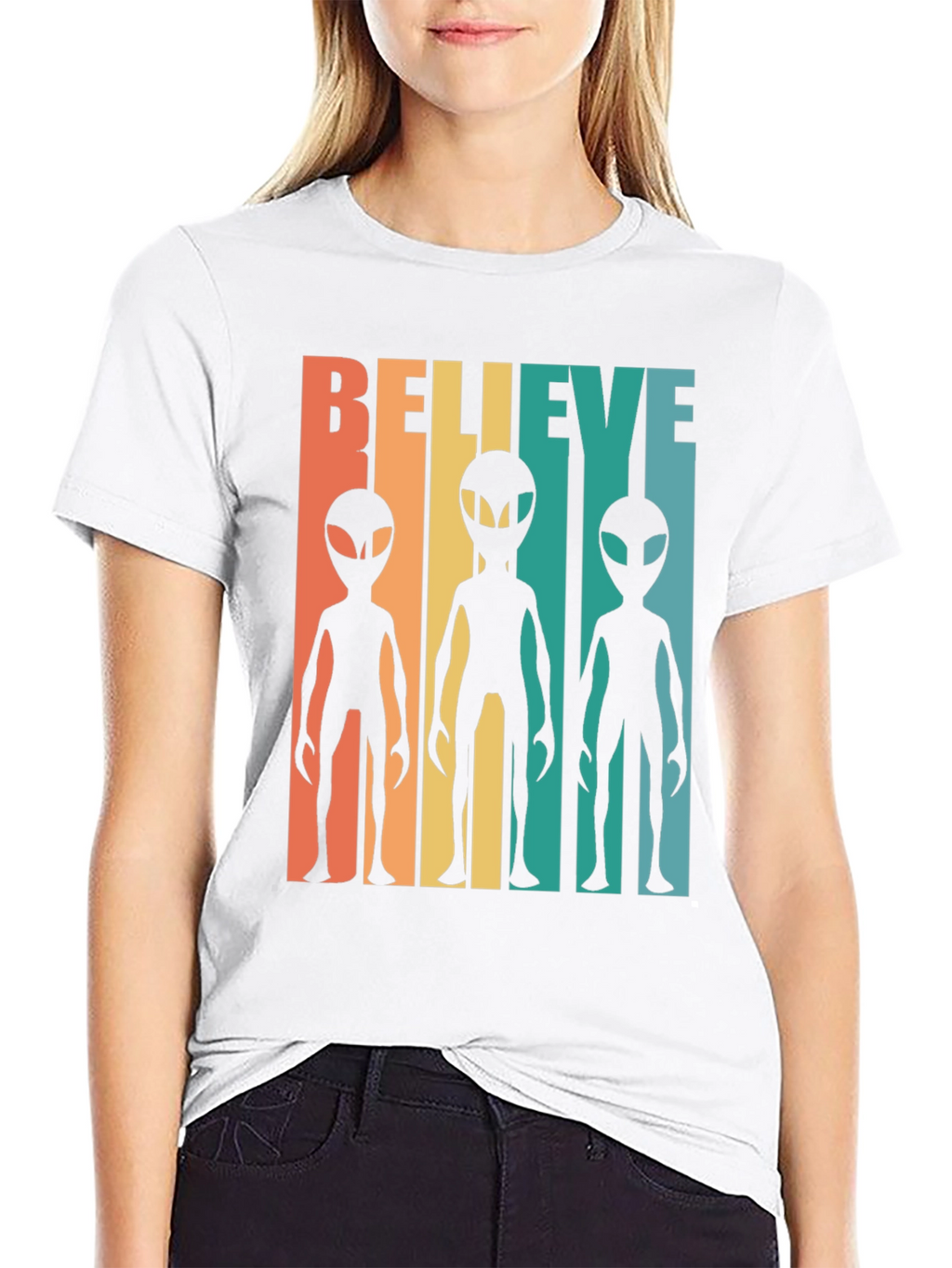 Retro Alien Graphic Tee - Believe!