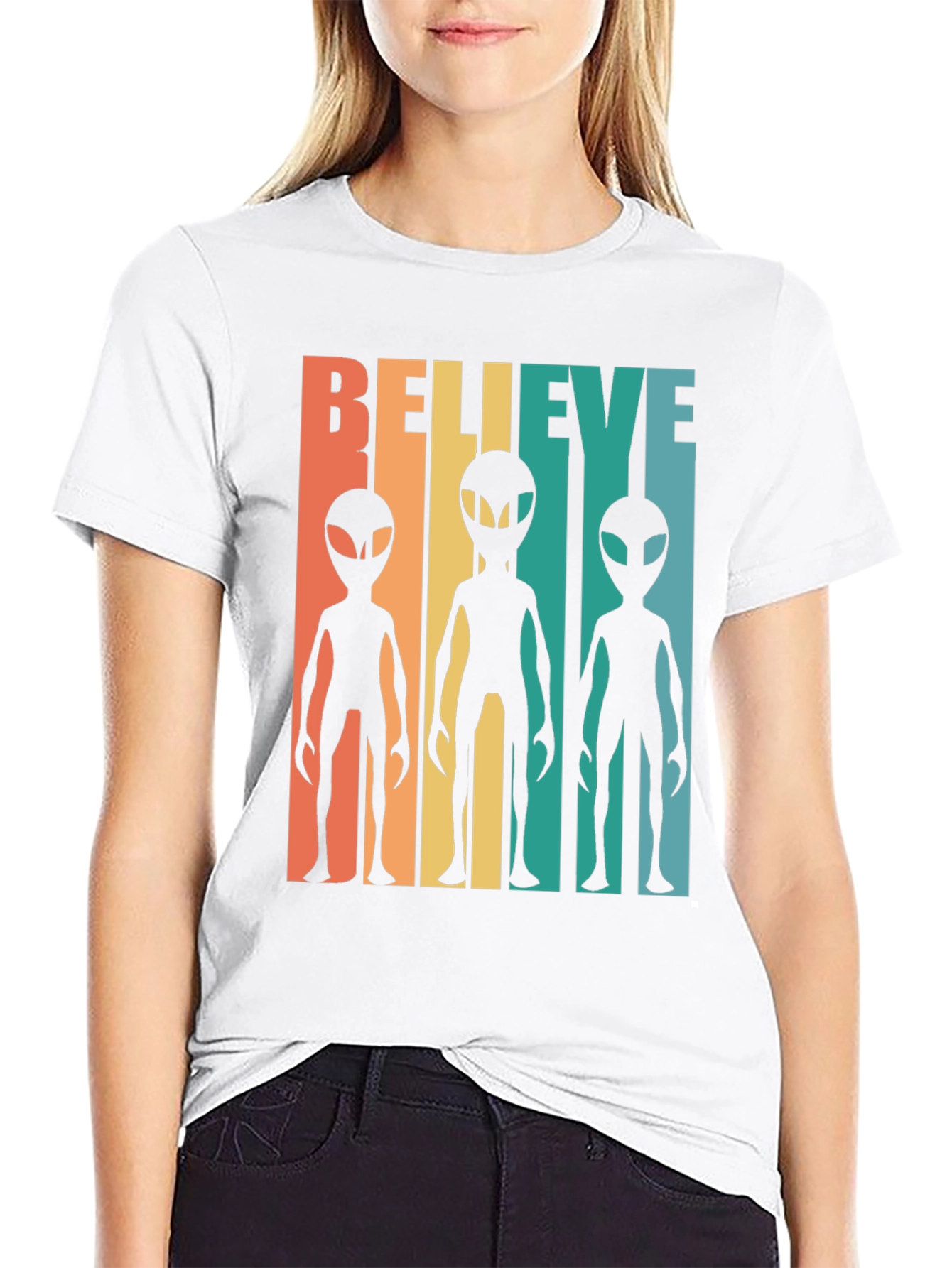 Retro Alien Graphic Tee - Believe!