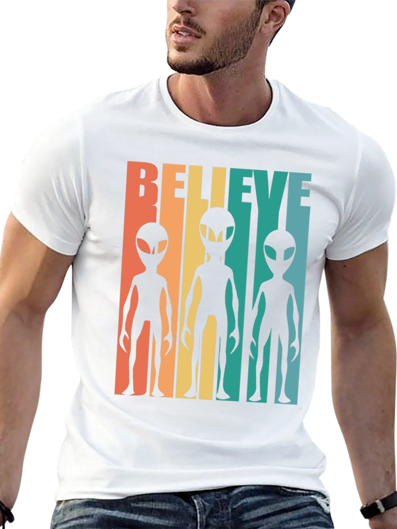 Retro Alien Graphic Tee - Believe!