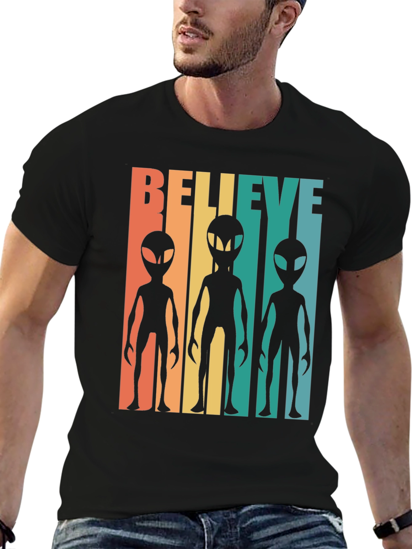 Retro Alien Graphic Tee - Believe!