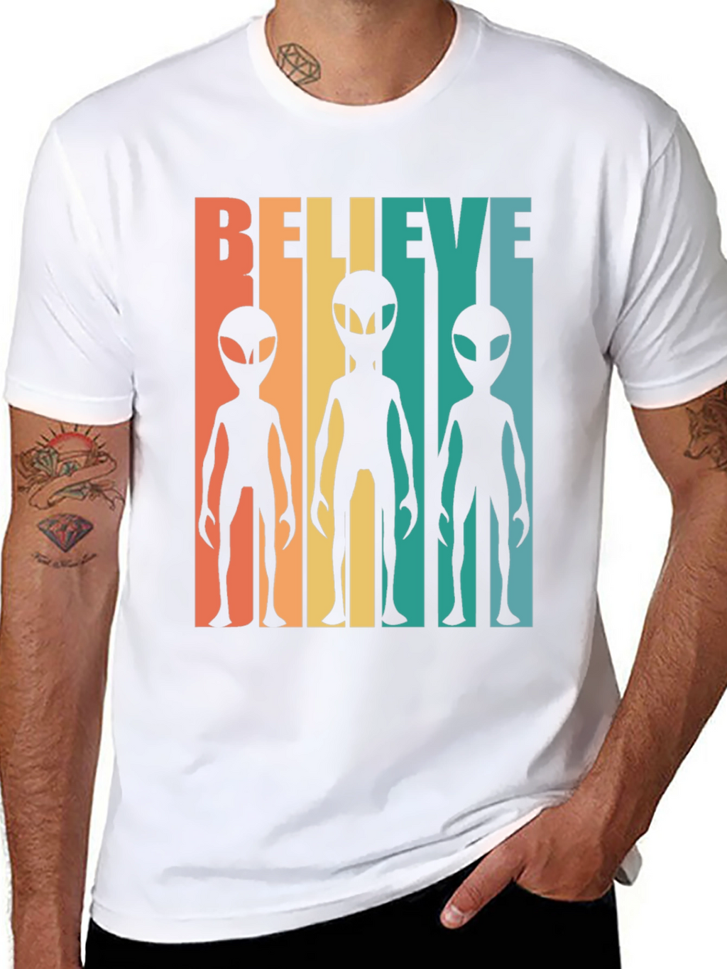 Retro Alien Graphic Tee - Believe!