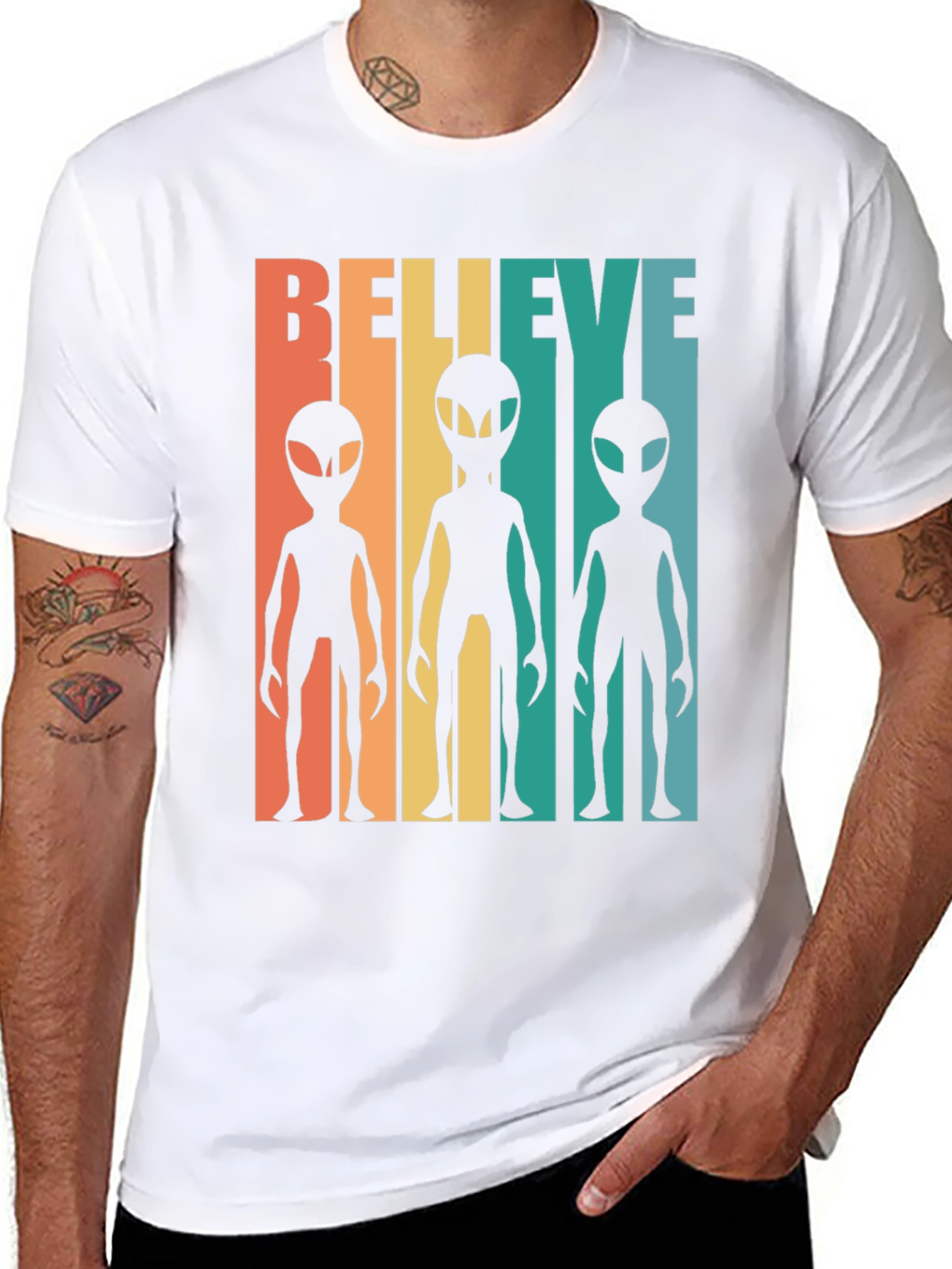 Retro Alien Graphic Tee - Believe!