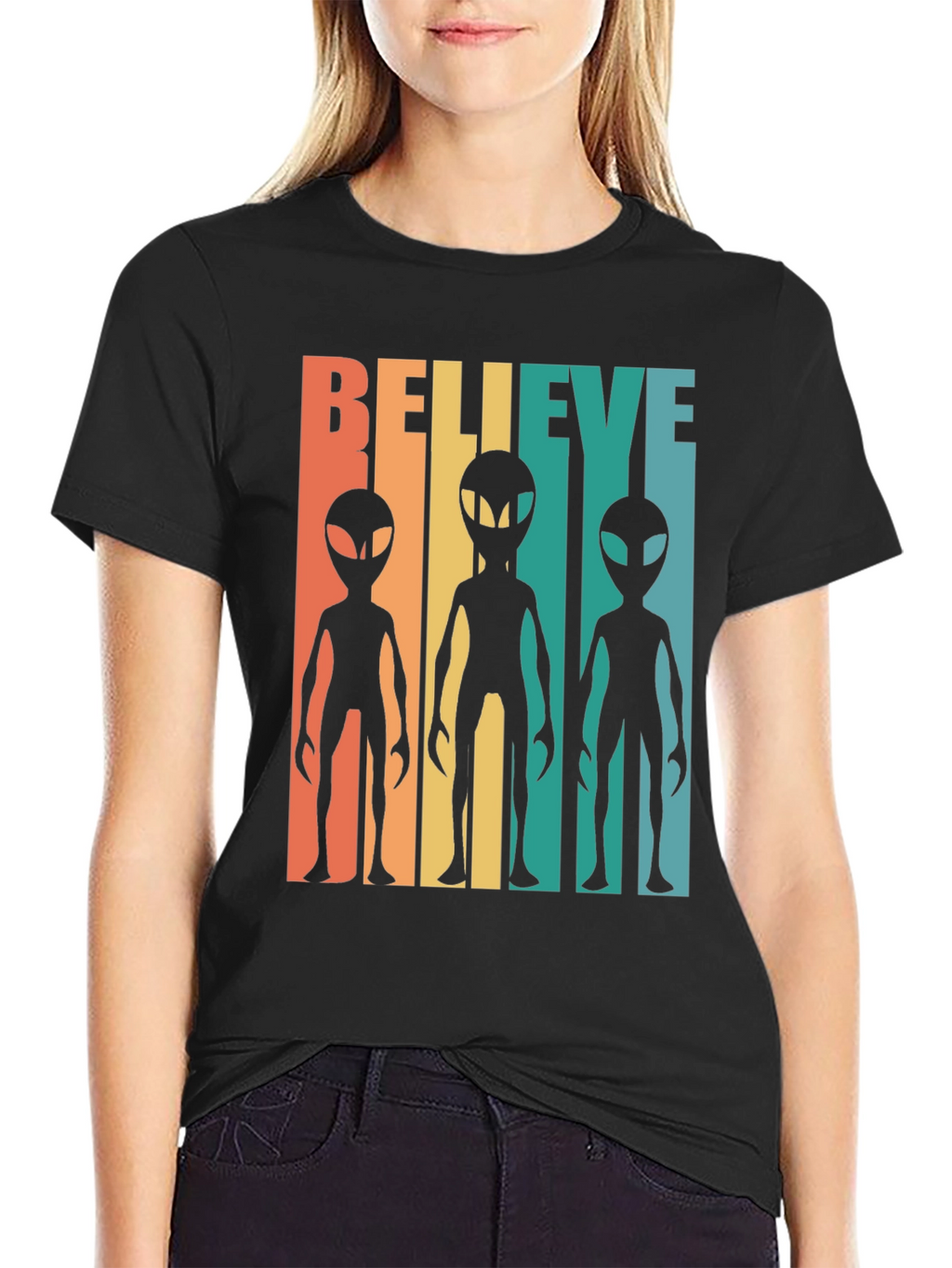Retro Alien Graphic Tee - Believe!