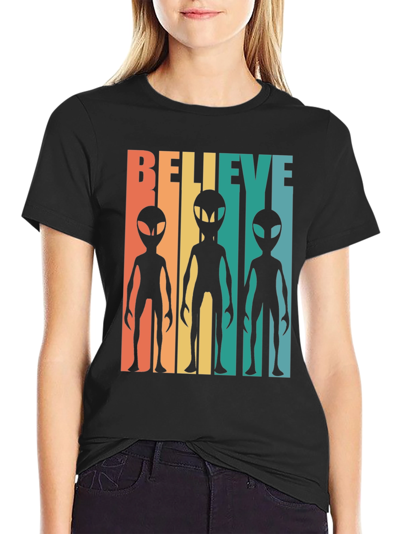 Retro Alien Graphic Tee - Believe!