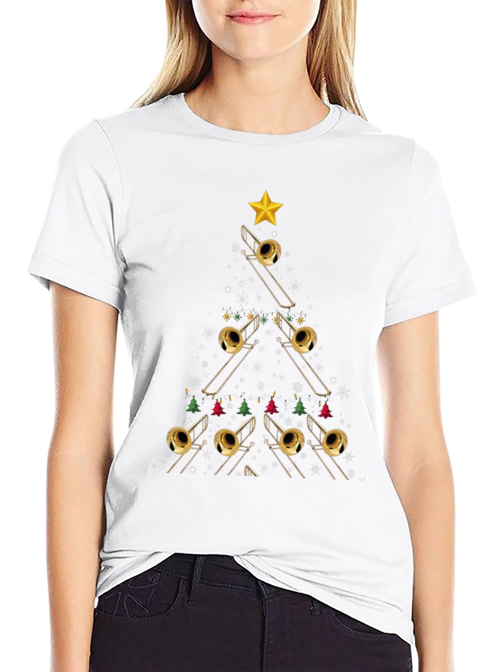 Trombone Christmas Tree T-Shirt