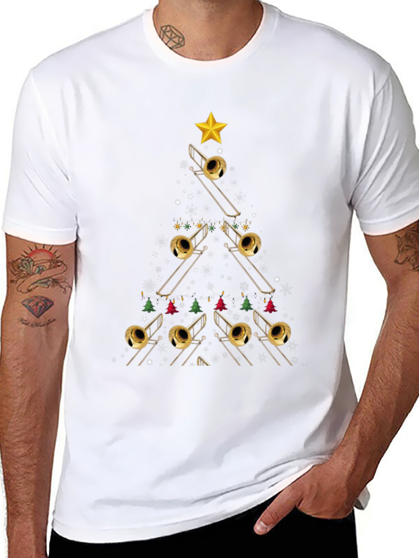 Trombone Christmas Tree T-Shirt