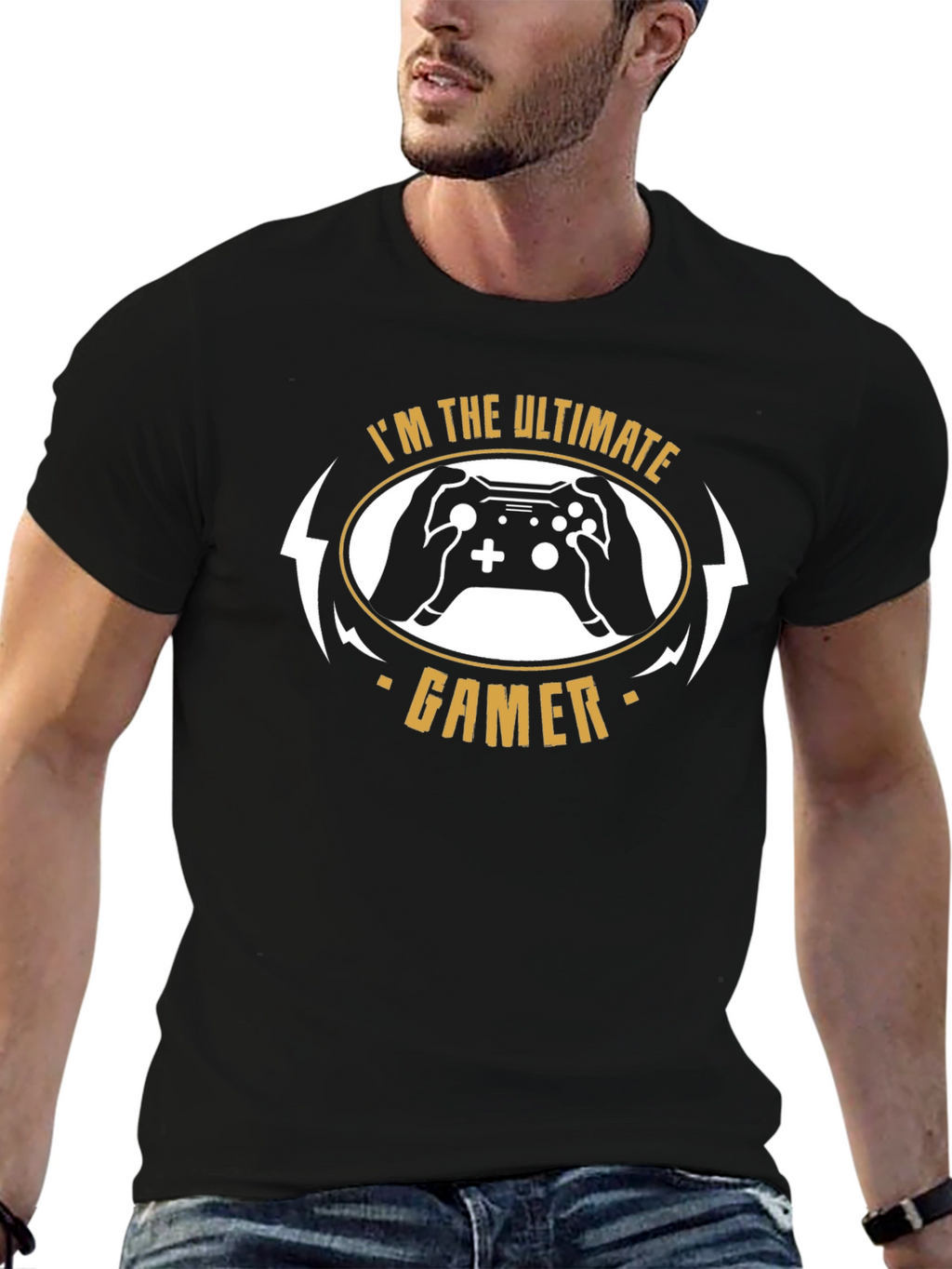 Ultimate Gamer Black T-Shirt Controller Graphic Tee