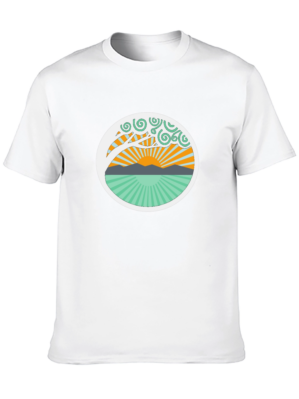 Nature Sunrise Graphic Tee - Relaxed Fit Black T-Shirt