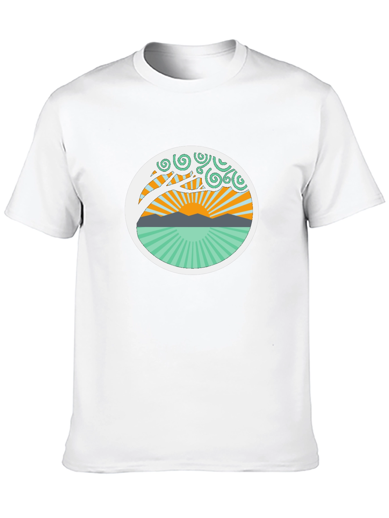 Nature Sunrise Graphic Tee - Relaxed Fit Black T-Shirt