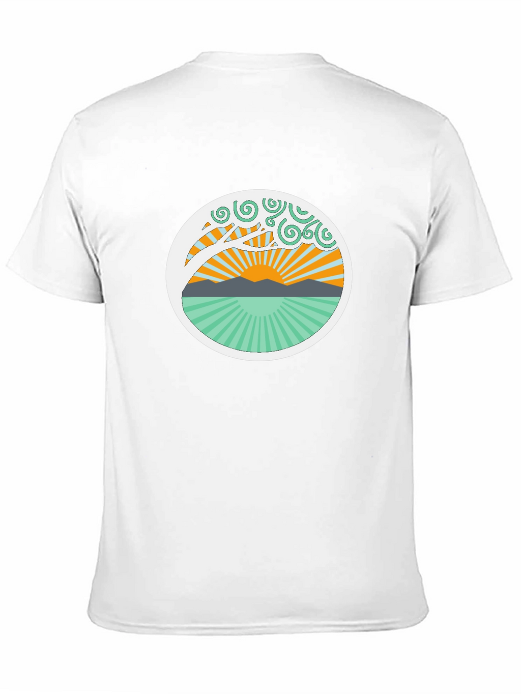 Nature Sunrise Graphic Tee - Relaxed Fit Black T-Shirt