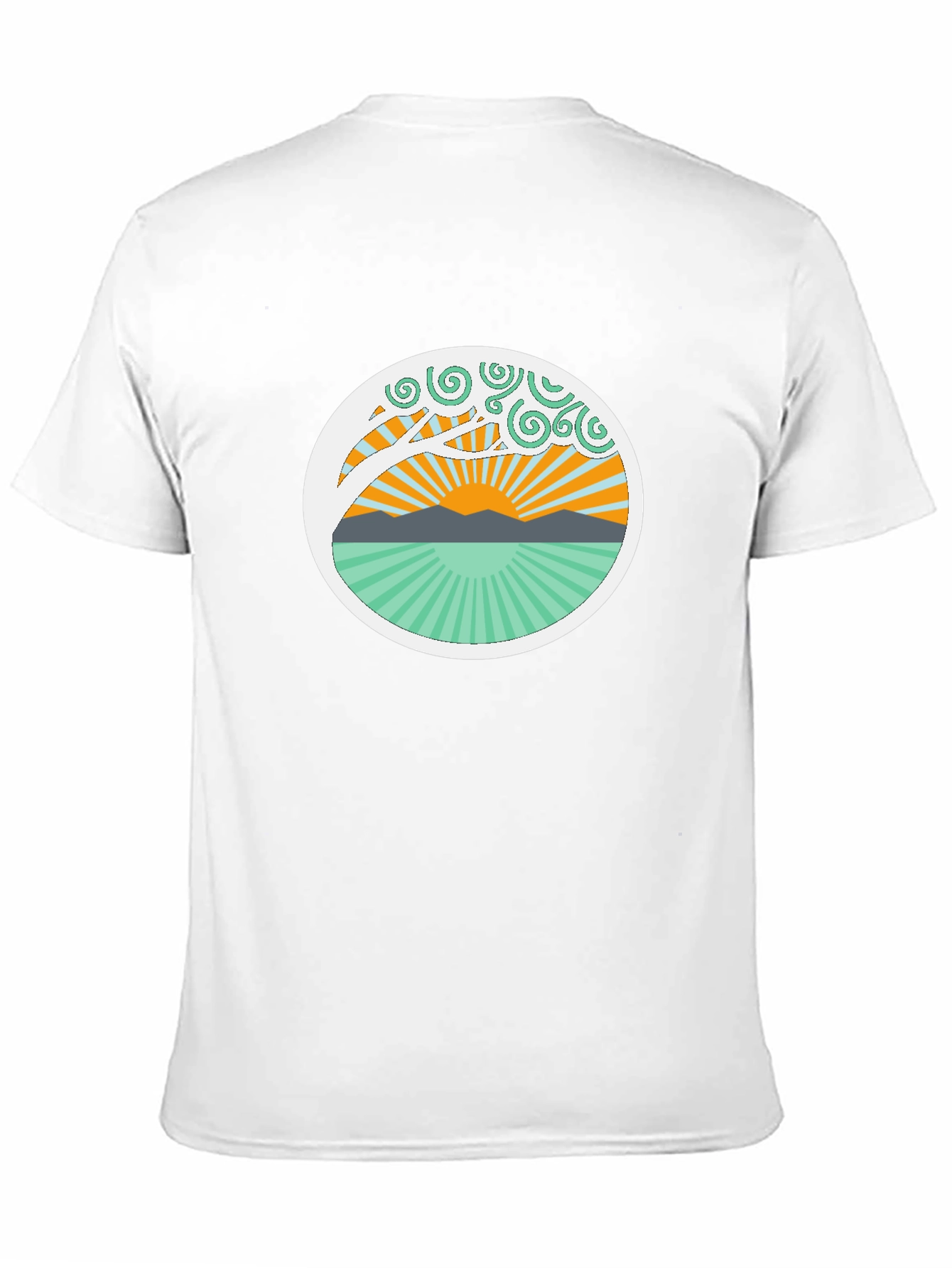 Nature Sunrise Graphic Tee - Relaxed Fit Black T-Shirt