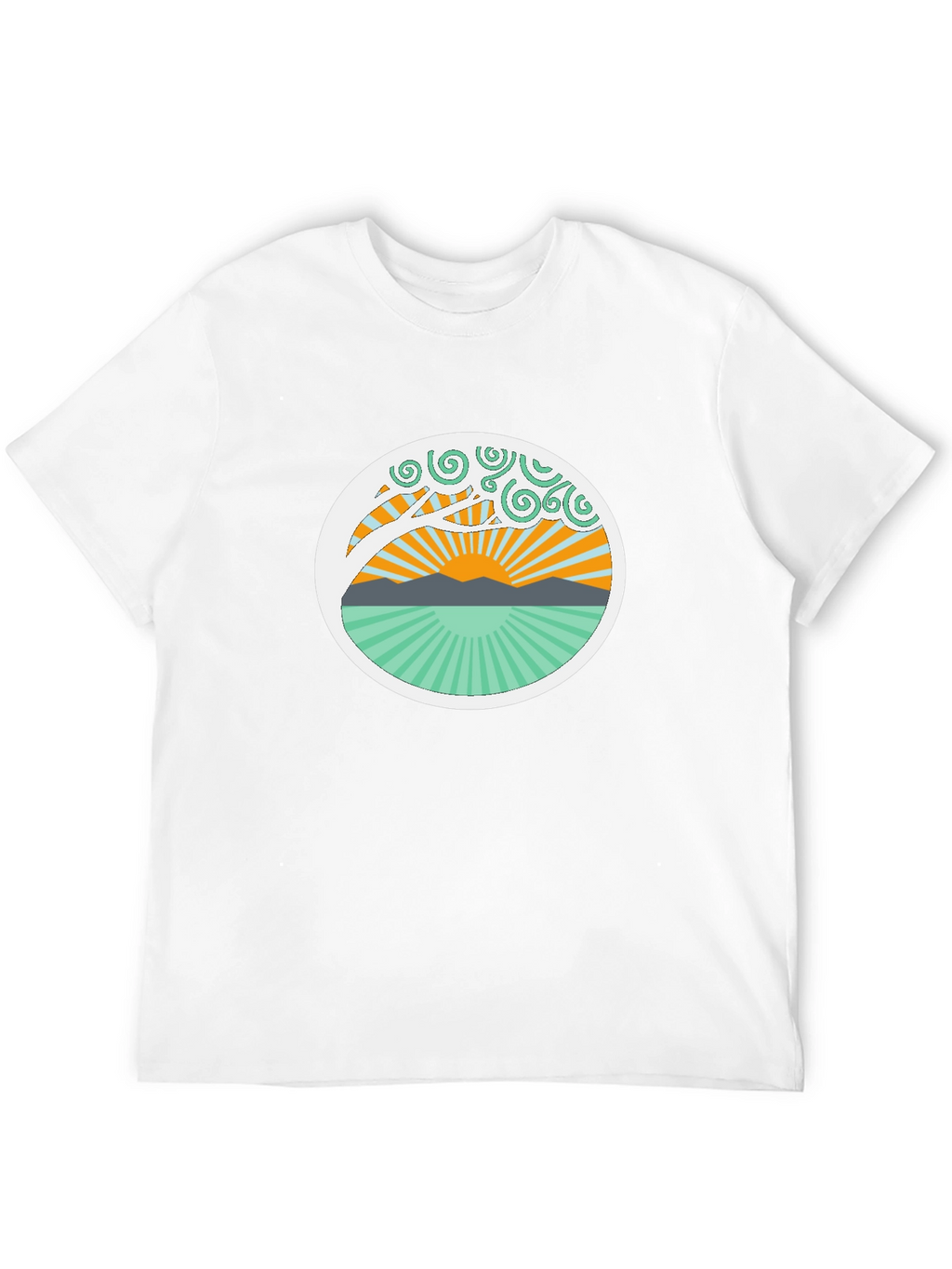 Nature Sunrise Graphic Tee - Relaxed Fit Black T-Shirt