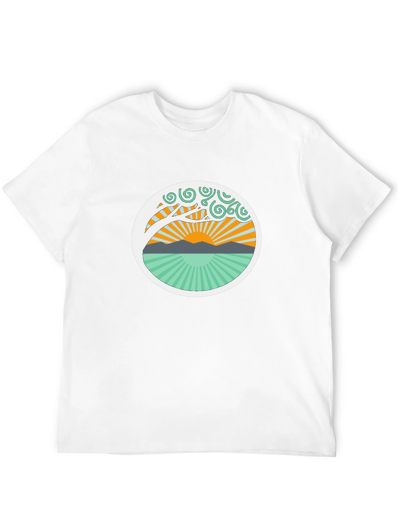 Nature Sunrise Graphic Tee - Relaxed Fit Black T-Shirt