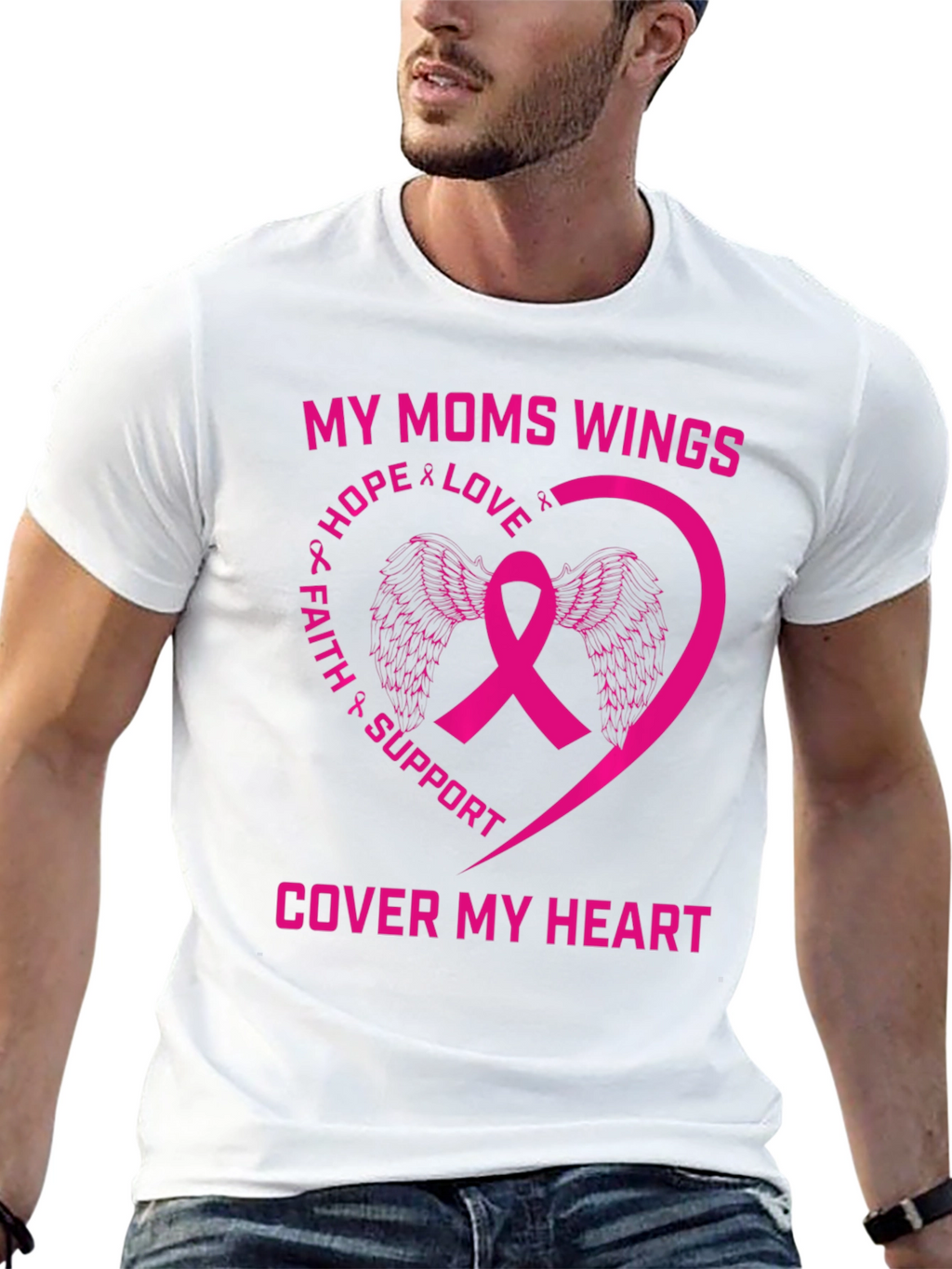 My Moms Wings Breast Cancer Awareness T-Shirt