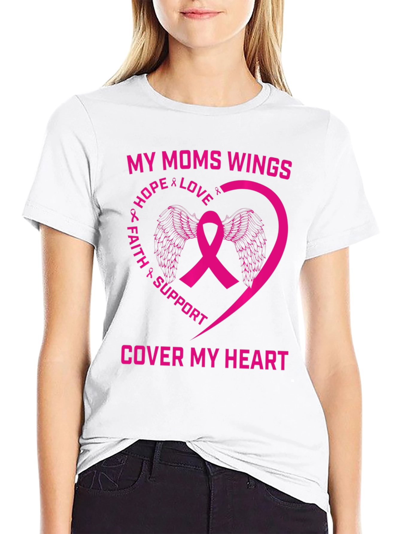 My Moms Wings Breast Cancer Awareness T-Shirt