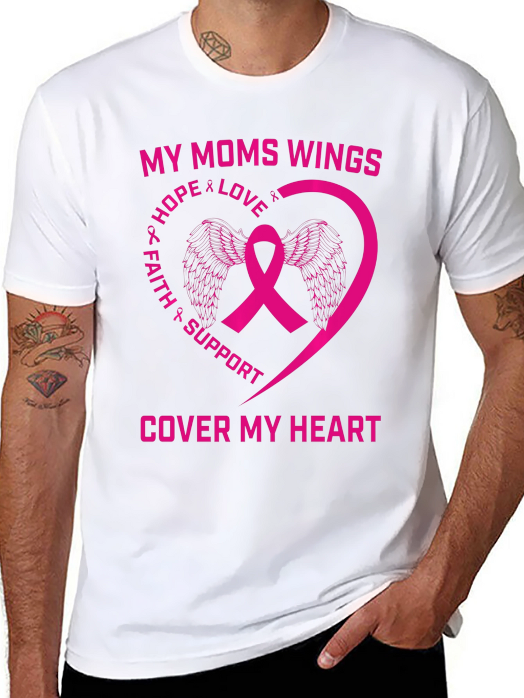 My Moms Wings Breast Cancer Awareness T-Shirt